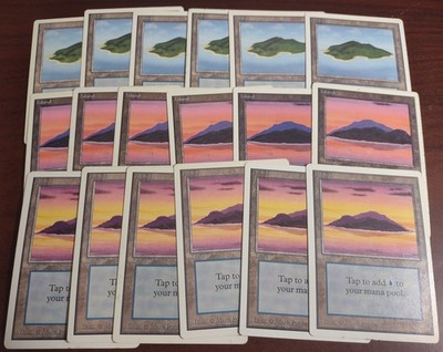 18 ISLAND mtg 6 EACH Variant PLAYED Unlimited Edition Basic Land