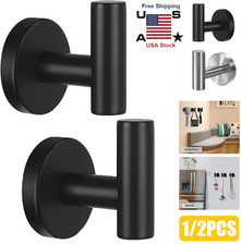 1/2x Bathroom Towel Self Adhesive Hook for Bathroom Kitchen Garage Wall Mounted