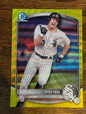2025 Bowman - Chrome Prospects Kyle Teel #BCP-118 Yellow Pattern #/75 (RC)