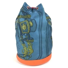 Hermes HERMES Soie Cool Drawstring Bag Shoulder Bag Silk Q Stamp Orange Excellen