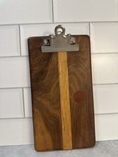 Vintage Butcher block Two Tone Wood Stripe Clipboard 9” X 5”