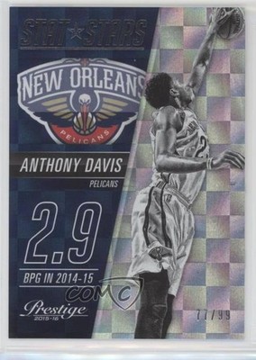 2015-16 Panini Prestige Stat Stars Checkerboard 77/99 Anthony Davis #20 fm0