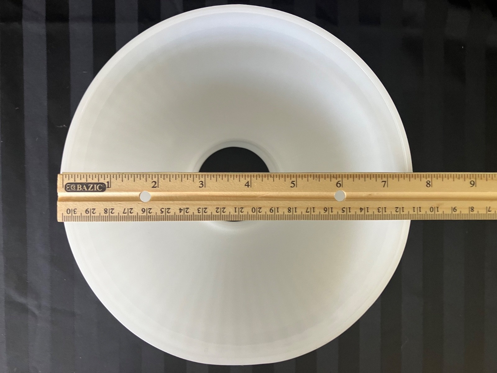 Vintage milk glass ribbed glass student lamp shade