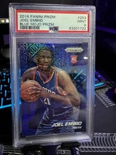 2014-15 Panini Prizm Joel Embiid Blue Mojo Prizm Rookie #253 PSA 9 76ers