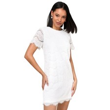 Lulus Take Me to Brunch Ivory Lace Shift Dress size Large NWT