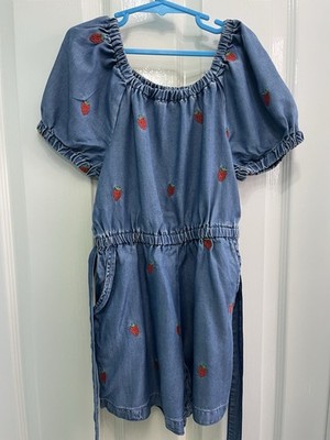 Joules Betty Playsuit in Jeansoptik mit Erdbeerstickerei - 7 Jahre