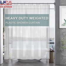 Waterproof Heavyweight Clear Shower Liner W/ Rustproof Grommets Easy Care New