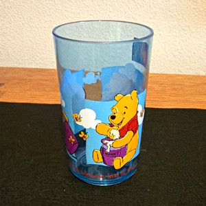 Disney Winnie the Pooh Blue Tumbler Drinking Glass Cup - Disney Franchise