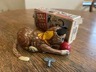Marx Tin Litho Wind Up Toy Rollover Cat with Key and Box