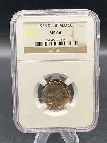 1938-D 5C Buffalo Nickel NGC MS 66 Brown Label