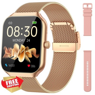 Hrevzon Smart Watch for Women Gold Fitness Tracker