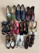 BULK LOT 10 Pair Vintage/Antique Women  s Shoes Varying Sizes