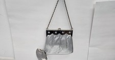 Vintage HL USA Silver Evening Bag w/ attached Coin Purse Chain Handle
