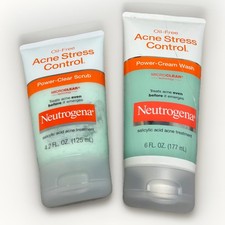 2 Pack: Neutrogena Oil-Free Acne Stress Control Power-Cream Wash Clear Scrub