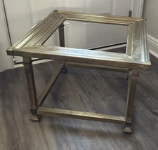 Vintage Brass End Table Base 22" Square Mid Century Classic Patina Mastercraft