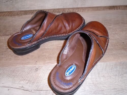 Dr. Scholls Größe 6,5 braune Margie Slipper Clogs Damen Leder doppeltes Luftkissen - Bild 4 von 5