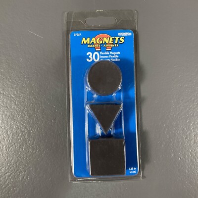 Magnet Source 1-1/4'' Powerful Flexible Magnets 3 Assorted Shapes 30 Piece 07257