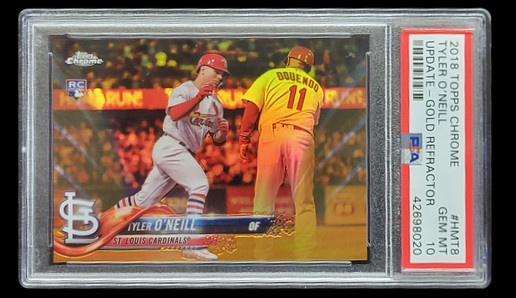 2018 Topps Chrome Update Tyler O'Neill Gold /50  Refractor Rookie #HMT8 PSA 10