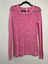 CHEROKEE Girls SWEATER Shirt size XL/TG 14/16 Pink Long Sleeve Crochet BarbieCon