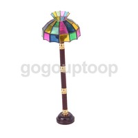 Doll House Working Floor Lamp Colored Shade Lighting Battery Powered Vintage Doll House Working Floor Lamp Colored Shade Lighting Battery Powered Vintage