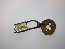 2" VINTAGE LAUNDRY SAFETY PIN KEY-TAG, MILITARY / BLANKET PIN #245 (4)
