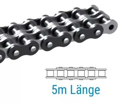 BEA Roller Chain Rollenkette  12B-2(Duplex) - Stahl - 5 Meter mit Kettenrad NEU
