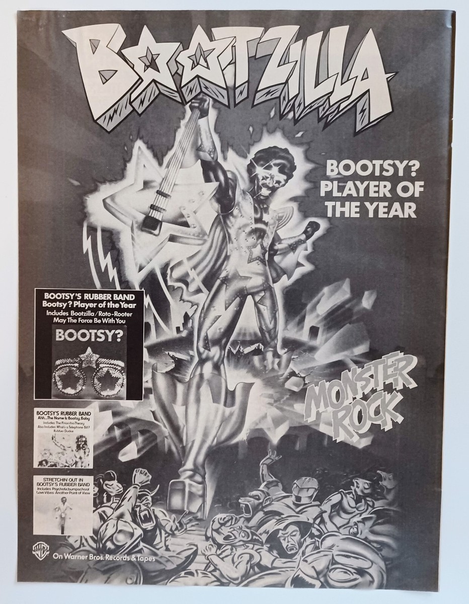 BOOTZILLA!!! BOOTSY COLLINS~PLAYER OF THE YEAR~1978 ALBUM PROMO AD