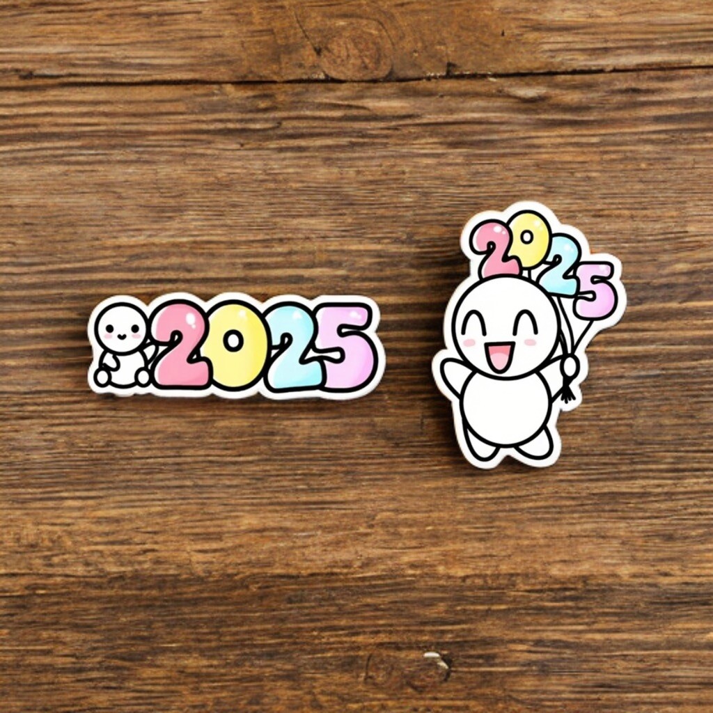 Planner Stickers - 2025 Kawaii New Year Sticker For Journaling Scrapbooking-image