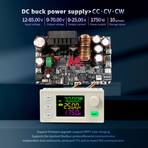 XY7025 CNC DC Adjustable Buck Netzteil Modul Spannungsregler 25A/1750W A - Bild 16 von 26