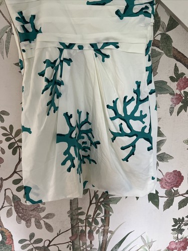 MOSCHINO CHEAP & CHIC Blue White Coral Print Strapless spagetti strap 