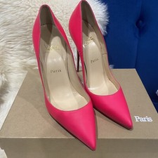 Christian Louboutin SO Kate 120 tappetino fluo/jazz tacco polpaccio fucsia bianco 38,5 punti
