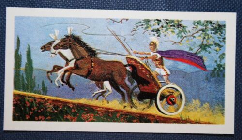 ANCIENT GREEK HORSE DRAWN CHARIOT   Original 1960's Card  XC07M - Afbeelding 1 van 1