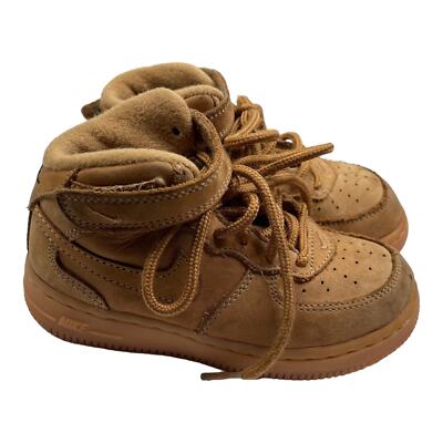 Nike Air Force 1 Little Kid's Toddler Light Brown Lace Up Sneaker Shoe Size 9C | eBay