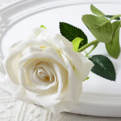 20 Stck. Realistische Samt Seide Rose Bouquet für Haus & Hochzeit Dekor