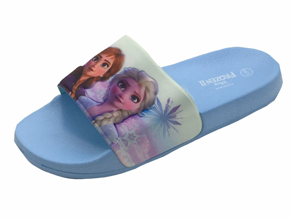 Girls Frozen Sliders 3D Flip Flops Sandals Summer Size 10 11 12 13 1 2 Inf/J