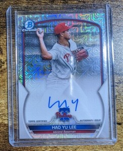 2023 Bowman Chrome Hao Yu Lee MOJO REFRACTOR AUTO #BMA-HL Phillies