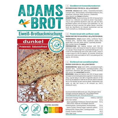 Backmischung Adamsbrot (17 /kg) viel Eiweiss, ohne Soja, Eiweißbrot, abnehmen