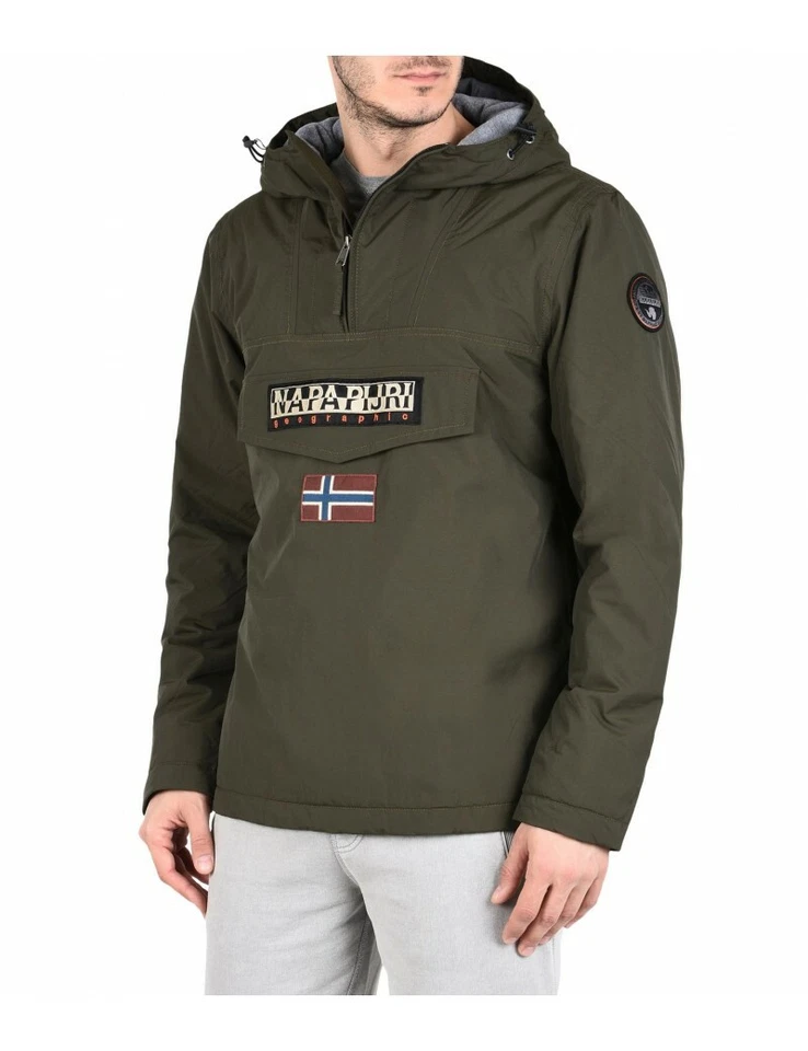 NAPAPIJRI giubbino uomo rainforest verdone tascone frontale - Photo 2/3