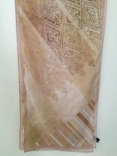 Jones of New York long Scarf beige and Gold Floral Design with Original Tag 