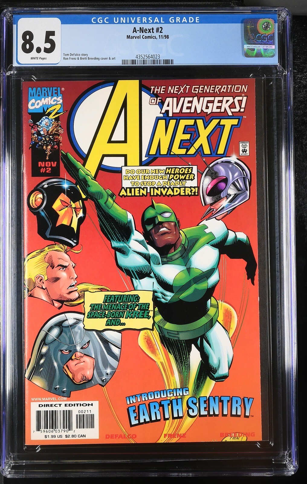 A-Next #2 CGC 8.5 Generation Avengers 1998 Hulk Wasp Marvel Comics Earth Sentry