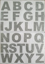Silver Glitter Alphabet Stickers Large Letter Size 4.1cm