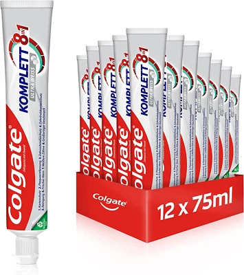 BESUCHE DEN COLGATE-STORE Colgate Zahnpasta Komplett Ultra Weiß 12X75Ml - Zahncreme Für Natürlich Weiße Zä