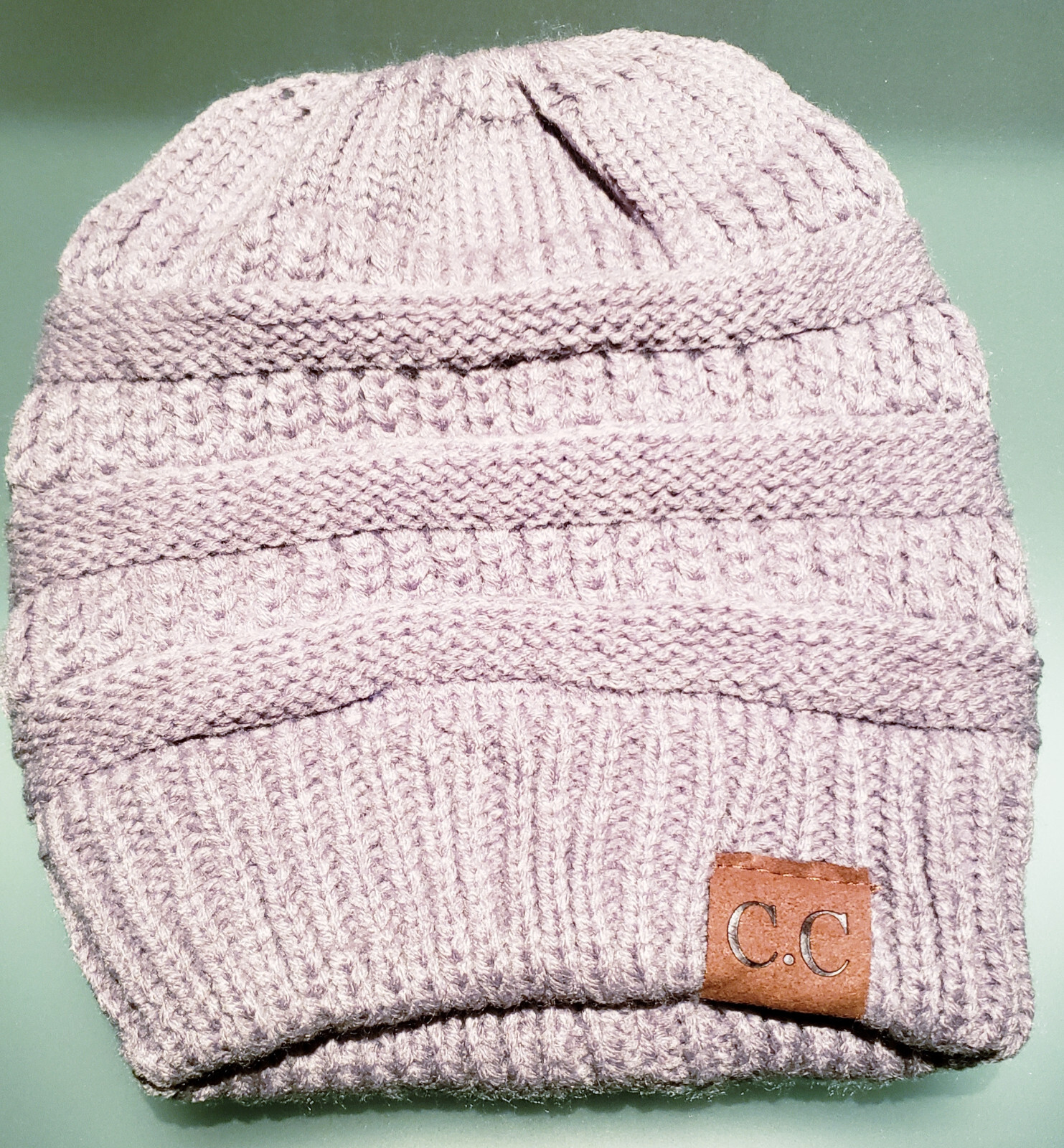 Cappello da donna BeanieTail disordinato panino alto inverno caldo pile pony coda berretto lavorato a maglia