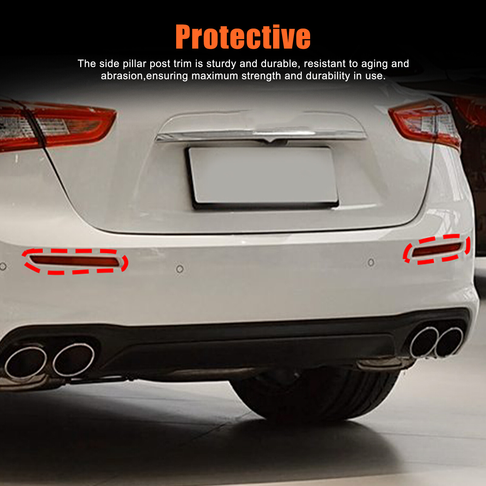 ABS Blackened Rear Fog Light Protection Trim Cover For Maserati Ghibli 2018+