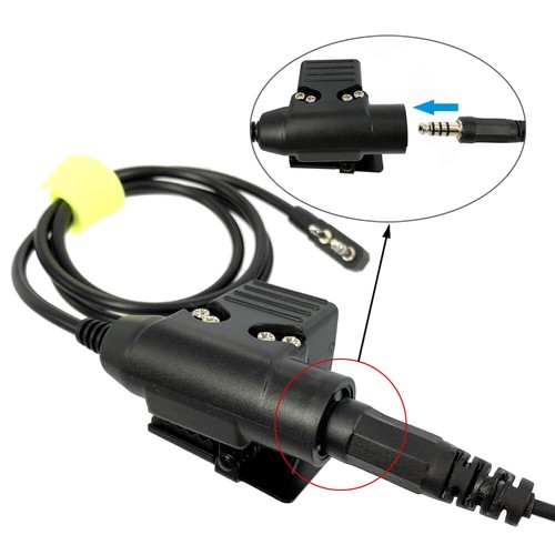 U94 PTT Cable K Type+Telescopic Throat Vibration Mic For Baofeng Kenwood PUXING - Zdjęcie 10 z 12