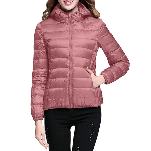 Leichte Damen Daunenjacke mit Kapuze Packbar Puffer Isoliert Wasserdicht Mantel - Bild 19 von 35
