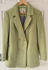 Yumi Coat In Lime / Yellow Wool Mix - Size Uk 8