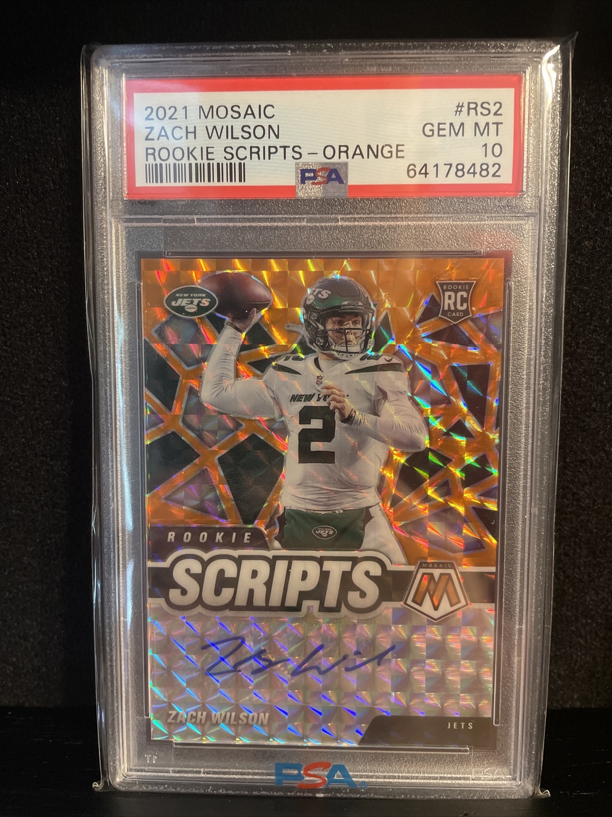 Zach Wilson Panini Mosaic Rookie Scripts #RS2 Orange