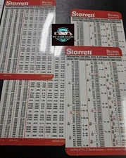 Pocket Starrett Metric and Decimal Equivalents Chart Machinist F1/E6
