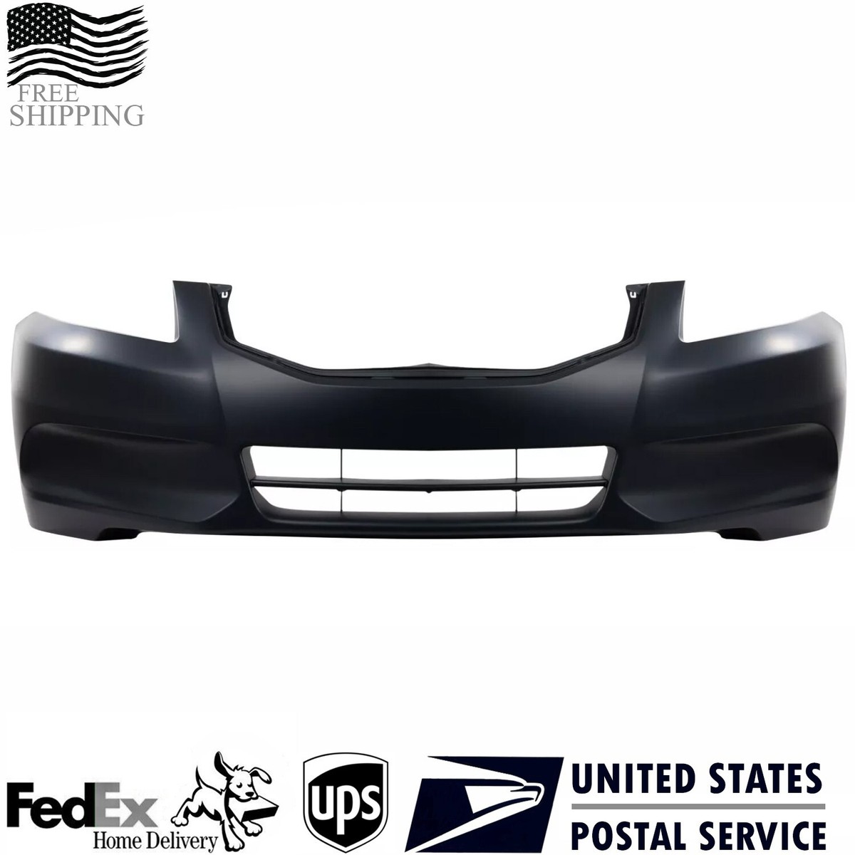 Primed Front Bumper Cover For 2011-2012 Honda Accord Sedan 2.4L – No Drill Needed, Plastic, HO1000278